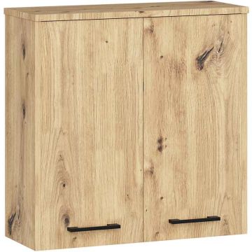 Навесной шкафчик для ванной FIN W60 2D, 2 дверцы, коричневый, 60 × 60 × 22,5 см