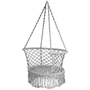 Pakabinamas hamakas–krėslas, Pilka/smėlio, 80 × 138,5 × 80 cm