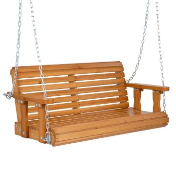 Pakabinamas sodo suoliukas, 2 grandinės, 120 × 62 × 49 cm