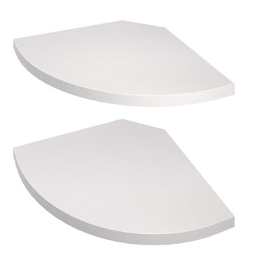 Pakabinamos kampinės lentynos VASAGLE, 2 vnt., vėduoklės formos, Balta, 20 × 20 × 1,2 cm