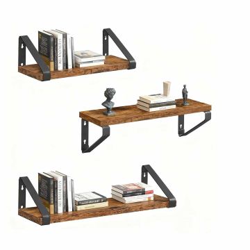Подвесные настенные полки Relaxdays, комплект из 3 штук, 30 × 11 × 12 см, 35 × 11 × 12 см, 40 × 11 × 12 см