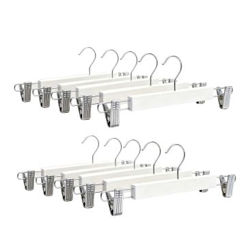 Pakabos kelnėms ir sijonams Relaxdays, 10 vnt, Balta, 36 × 12 × 1,2 cm