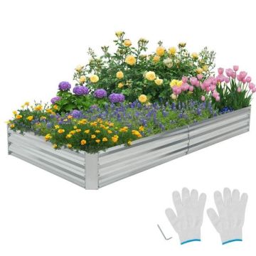 Raised bed, 2 X-shaped support bars, 182.88 × 91.44 × 30.48 cm or 243.84 × 121.92 × 30.48 cm