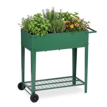 Pakelta lysvė Relaxdays, su 4 ratukais ir lentyna, 85 × 80 × 50 cm