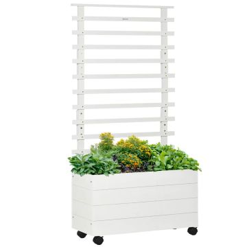 Pakelta lysvė su grotelėmis Outsunny 76x30x155cm., baltos spalvos