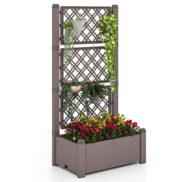 Raised bed, with three-tier trellis, 30 × 18 × 59 in