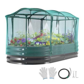 Raised garden bed VEVOR YJ-ZZC017, with self-watering system and mesh cover, 180 × 90 × 30 cm