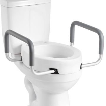 Raised toilet seat VEVOR SC7060NA-L-4, with two armrests, 560 × 499 × 245 mm