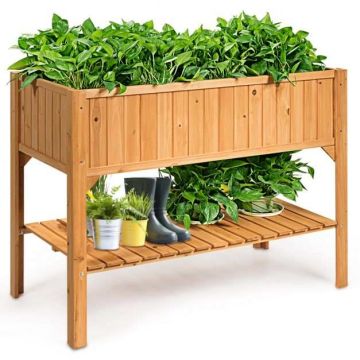 Raised garden pot, with bottom shelf, 119.38 × 90.17 × 57.15 cm