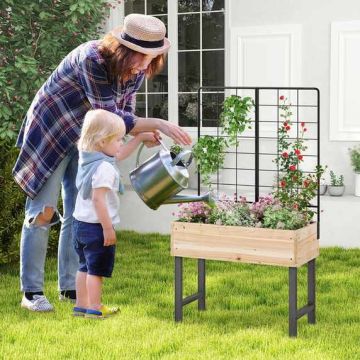 Raised planter with grid, 79 × 35 × 108 cm