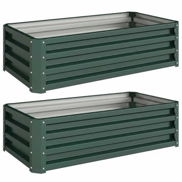 Raised bed set, 2 pcs, Green, 110 × 30 × 50 cm
