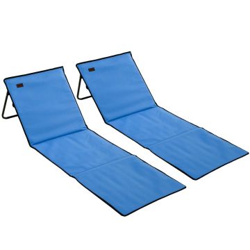 Beach loungers, 2 pcs. with adjustable backrest, 142 × 51 × 40 cm