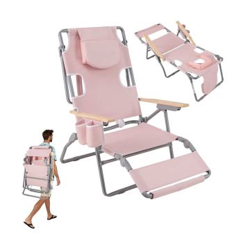 Beach lounger, 3-in-1, 66 × 100–136 × 98–77 cm