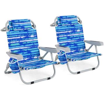 Beach chairs, 2 pcs, 66.04 × 78.74 × 64.77 cm