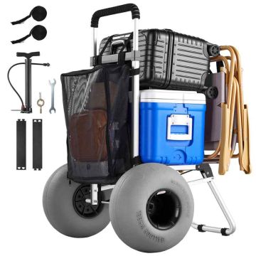 Beach trolley VEVOR 30024-SIS, foldable, 69 × 80 × 86–116 cm
