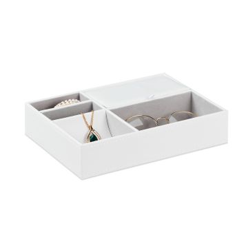 Papuošalų organizatorius Relaxdays, 4 atviri ir 1 uždengtas skyrius, 25,5 × 5 × 18,5 cm