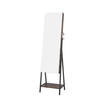 Papuošalų spintelė, 2 lentynos, 2 stalčiai, Balta/ruda, 41,5 × 157 × 37 cm