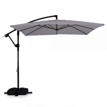 Sliding outdoor umbrella, 360° rotatable, Gray, 240 × 240 cm