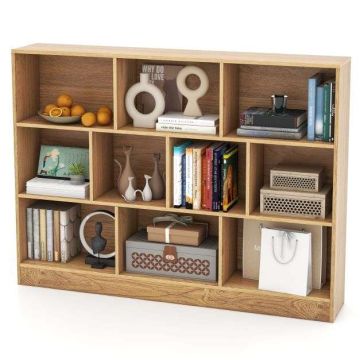 Build-in bookshelf, 10 cubes, 140 × 24 × 104 cm