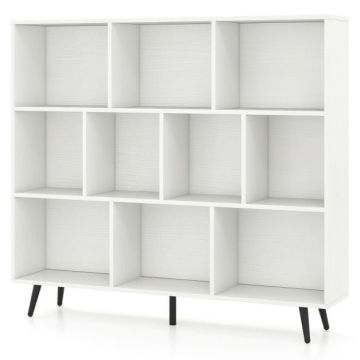 Отдельно стоящий книжный стеллаж, 10 отделений, 120 × 107 × 24 см