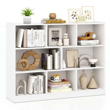 Напольный книжный стеллаж, 3 яруса, 8 секций, 121,92 × 92,71 × 31,75 см
