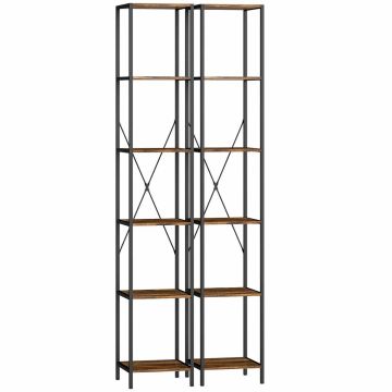 Напольный книжный стеллаж, 6-уровневый, 30 × 174,5 × 30 см