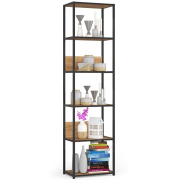 Standing shelf AkordV2, 6 shelves, black, 50 × 192 × 32 cm
