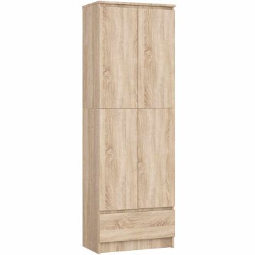 Напольный стеллаж CLP R60, 2 дверцы, 1 ящик, коричневый, 60 × 180 × 35 см