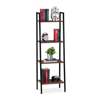 Pastatoma lentyna Relaxdays 10026047_955, 4 pakopos, Rudos/juodos, 44 × 136 × 31,5 cm