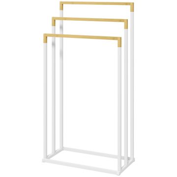 Pastatoma rankšluosčių kabykla Homcom 45x22,5x86cm., baltos/šviesiai rudos spalvos