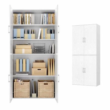 Pastatoma spintelė VASAGLE OFC083WE01, Balta, 80 × 180 × 40 cm