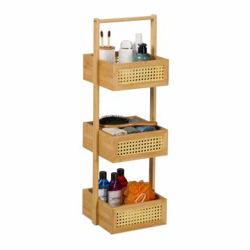 Напольная полка для ванной Relaxdays 10050606.0, 3 яруса, 27 × 83 × 26 см