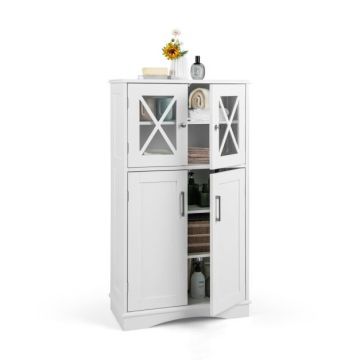 Напольный шкаф для ванной, 3 регулируемые полки, 59,69 × 107,95 × 30,48 см