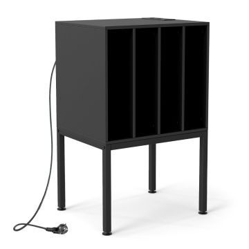 Стойка для проигрывателя, 4 открытые секции, с зарядной станцией, 50 × 40 × 81 см