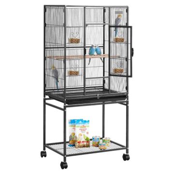 Клетка для птиц VEVOR 843, плоская верхняя часть, 62,5 × 137 × 42,5 см