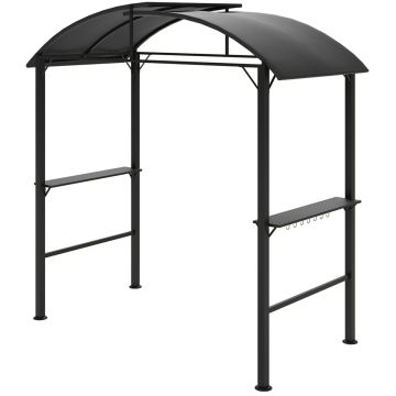 Pavėsinė kepsninei Outsunny 233x110x235cm., tamsiai pilkos/juodos spalvos