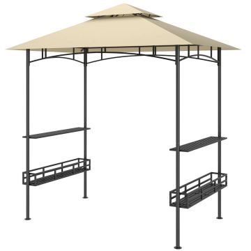 Pavėsinė kepsninei Outsunny 240x150x257cm., smėlio/juodos spalvos