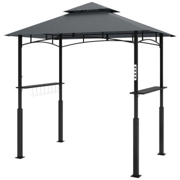 Pavėsinė kepsninei Outsunny 243x148x248cm., tamsiai pilkos/juodos spalvos