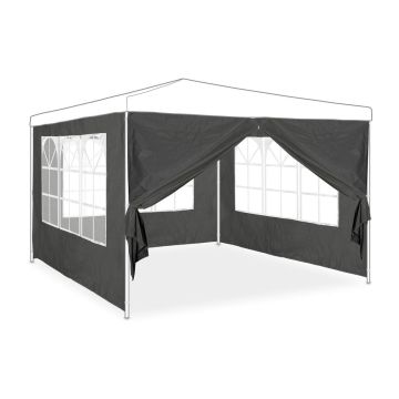 Pavėsinės šoninės panelės Relaxdays „Gazette“ 10035877.0, 4 vnt, Pilkos, 200 × 300 cm