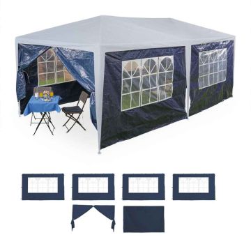 Pavėsinės šoninės plokštės Relaxdays, 6 vnt, Mėlyna, 300 × 200 cm