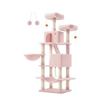 Когтеточка для кошек 99,5x54,5x168 см, бежево-розовая