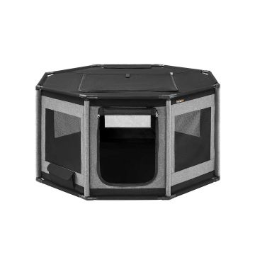 Манеж для собак 112x112x62 см, серый/черный