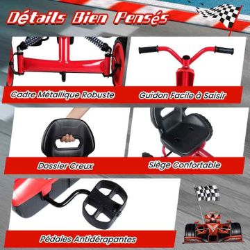 Pedal go-kart, 2-position adjustable seat, 84 × 57 × 55 cm
