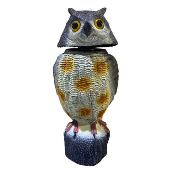 Pelėdos formos paukščių atbaidyklė Relaxdays, judanti galva, 40 × 18 × 16 cm
