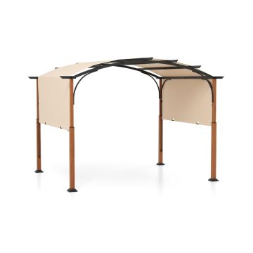 Pergola, adjustable canopy, Sand, 305 × 366 × 259 cm