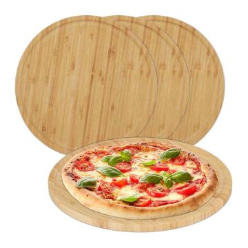 Picų serviravimo lentos Relaxdays 10046302.0, 4 vnt, Ø 32 × 1,5 cm