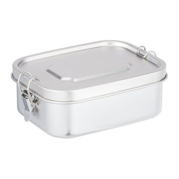 Pietų dėžutė Relaxdays 10045170.0, 1 l, Sidabrinė, 18 × 7 × 13,5 cm
