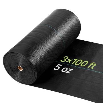Агроткань от сорняков VEVOR 3*100FT168, Чёрная, 0,9 × 30,5 м