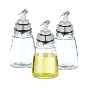 Pilstymo butelių rinkinys Relaxdays, 3 vnt., po 200 ml, 7 × 14 × 7 cm