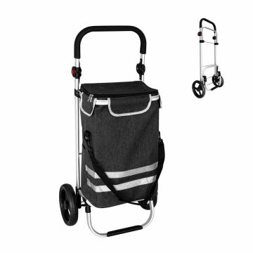Pirkinių vežimėlis Relaxdays, 45 l, Juoda, 49 × 104 × 38 cm